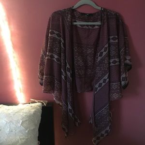 Purple Patterned Shawl
